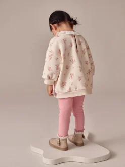 Next Rose pâle à petites fleurs  - Ensemble Sweat-shirt et Leggings à col (3mois-7ans) Sale