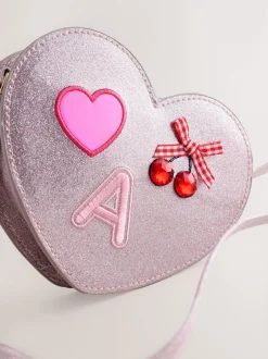 Next Rose pâle/métallisé - Sac à initiale cœur de gemme Discount