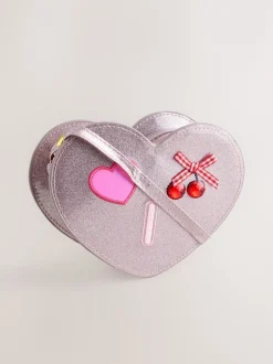 Next Rose pâle/métallisé - Sac à initiale cœur de gemme Discount