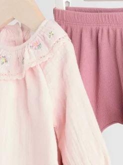 Next Rose rose - Haut bébé à manches longues et leggings Ensemble 2 pièces (0mois-2ans) Outlet