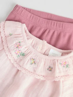 Next Rose rose - Haut bébé à manches longues et leggings Ensemble 2 pièces (0mois-2ans) Outlet