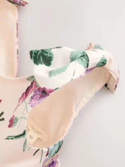 Laura Ashley Rose Rosemore - Robe en satin à dos nœud Best