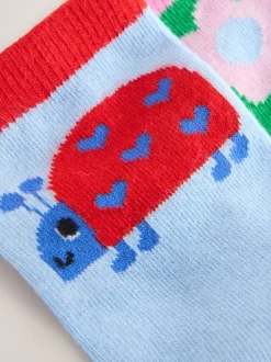 Next Rose rouge et vert - Lot de 5 paires de chaussettes en coton riche en Character Online