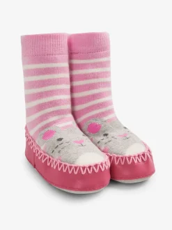 Jojo Maman Bébé Rose souris - Chaussettes mocassins