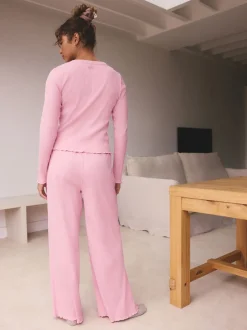 self. Rose vif - soi-même. Pyjama côtelé boutonné Sale