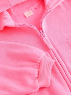 Next - Sweat à capuche zippé (3mths-7yrs) Rose vif Clearance