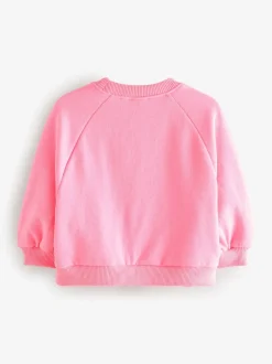 Next - Sweat à col ras du cou (3mths-7yrs) Rose vif Outlet