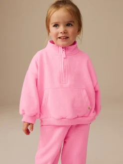 Next - Sweat-shirt à col zippé (3mois-7ans) Rose vif Outlet