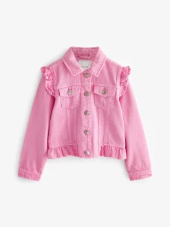 Next Rose vif - Veste en jean à épaules volantées (3-16ans) Hot