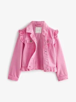Next Rose vif - Veste en jean à épaules volantées (3-16ans) Hot