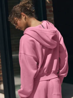 self. Rose vif - Veste zippée à capuche Hot