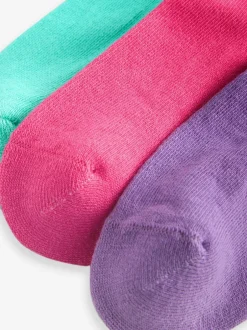 Next - Lot de 3 paires de chaussettes de sport pour l'école enrichies en coton matelassées Rose, violet et bleu canard Bleu Personnage Discount