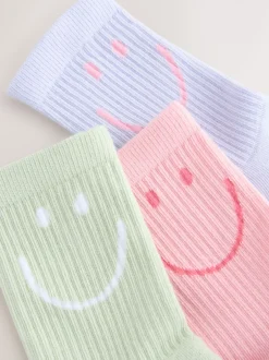 Next - Lot de 3 paires de chaussettes de sport pour l'école enrichies en coton matelassées Rose, Violet et Vert Outlet