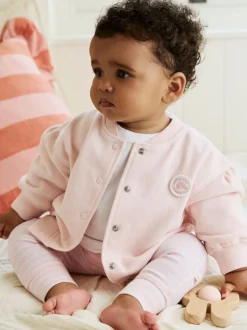 Next Rose/Blanc - Ensemble veste, haut et leggings bébé 3 pièces (0mois-2ans) Hot