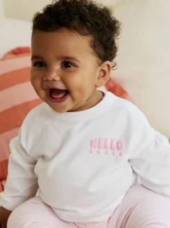 Next Rose/Blanc - Ensemble veste, haut et leggings bébé 3 pièces (0mois-2ans) Hot