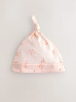 Next Rose/Blanc - Lot de 3 bonnets bébé noués (0-12mois) Outlet