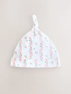 Next Rose/Blanc - Lot de 3 bonnets bébé noués (0-12mois) Outlet