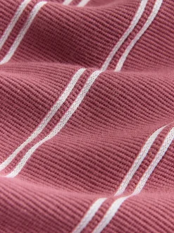 Next Rose/Blanc - Polo à rayures verticales Discount