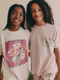 Next Rose/Blanc Floral Imprimé - Lot de 2 joggings de pyjama (3-16ans) Best