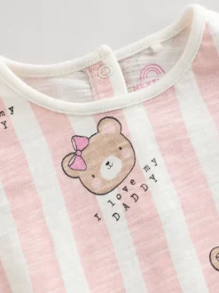 Next Rose/Blanc Rayure I Love My Daddy - Barboteuse Baby Bloomer Online