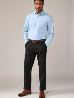 Next Rose/Bleu - Ajustement régulier - Lot de 2 chemises élégantes à manchette simple Easy Care manches longues Clearance