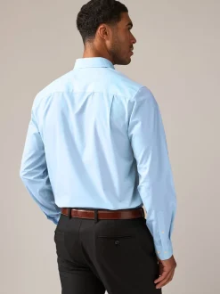 Next Rose/Bleu - Ajustement régulier - Lot de 2 chemises élégantes à manchette simple Easy Care manches longues Clearance