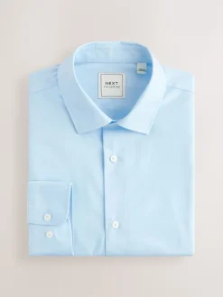Next Rose/Bleu - Ajustement régulier - Lot de 2 chemises élégantes à manchette simple Easy Care manches longues Clearance