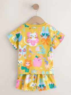 Next Rose/Bleu chat/Imprimé Fleuri - Pyjama court 3 Pack (9mois-12ans) Outlet