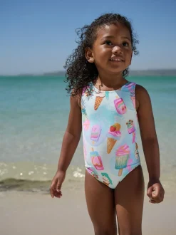 Next Rose/bleu motif crème - Maillot de bain (3mths-10yrs) Outlet