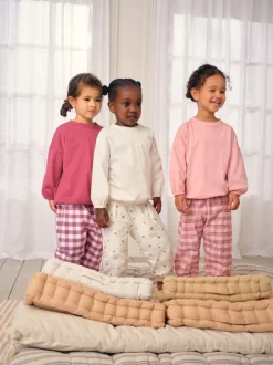 Next Rose/Crème À carreaux - Pantalon de pyjama tissé, lot de 3 (9mois-10ans)