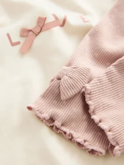 Next Rose/Crème - Ensemble 3 pièces pour veste, haut et legging en fourrure bébé (0mois-2ans) Sale