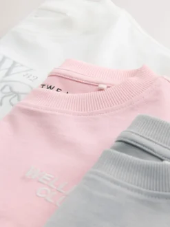 Next Rose/écru/gris - Lot de 3 pyjamas amples (3-16ans) Outlet
