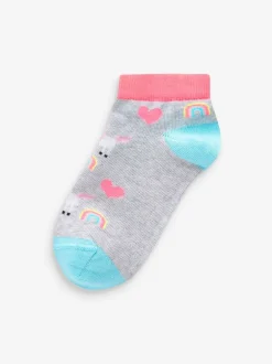 Next Rose/gris/violet - 5 Lot de chaussettes de sport en coton riche en licorne Character