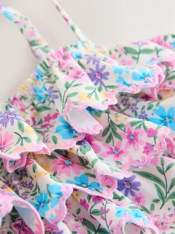 Next Rose/Jaune Ditsy Fleuri - Bikini à volants (3-16ans) Discount