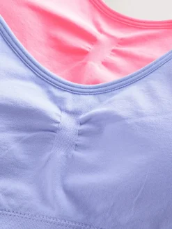 Next Rose/Lilac - Lot de 2 crop tops à bretelles sans coutures avec tasses amovibles légèrement rembourrées (7-16ans) Hot