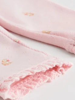 Next - Paquet de jambières pour bébé 4 (0mois-2ans) Rose/marron/cœur New