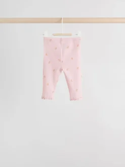 Next - Paquet de jambières pour bébé 4 (0mois-2ans) Rose/marron/cœur New