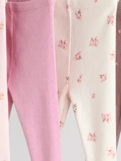 Next - Paquet de jambières pour bébé 4 (0mois-2ans) Rose/marron/cœur New