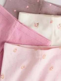 Next - Paquet de jambières pour bébé 4 (0mois-2ans) Rose/marron/cœur New