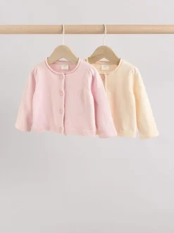 Next Rose/neutre - Cardigans en coton 100% 2 Paquet (0mths-3yrs) Clearance