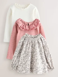 Next Rose/neutre - Hauts brodés à manches longues (3mois-7ans) Online