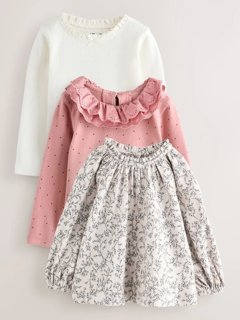 Next Rose/neutre - Hauts brodés à manches longues (3mois-7ans) Online