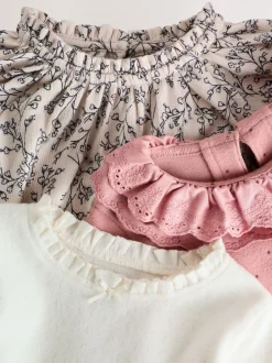 Next Rose/neutre - Hauts brodés à manches longues (3mois-7ans) Online