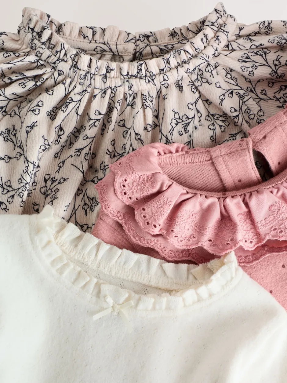 Next Rose/neutre - Hauts brodés à manches longues (3mois-7ans) Online