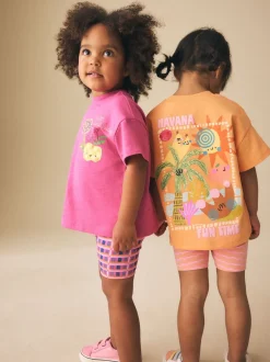 Next Rose/Orange - Ensemble short haut et cycliste Lot de 2 (3mois7ans) Hot