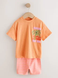 Next Rose/Orange - Ensemble short haut et cycliste Lot de 2 (3mois7ans) Hot