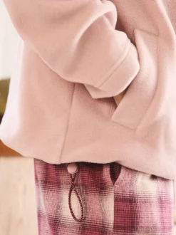 Next Rose/rouge bordeaux - Polaire graphique à demi-zippée Discount