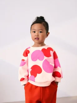 Next - Ensemble Sweat-shirt et jogging Coupe ballon (3mois -7ans) Rose/rouge motif cœurs Online