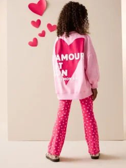 Next Rose/rouge motif cœurs - Ensemble Sweat-shirt et Leggings évasés (3-16ans) Best