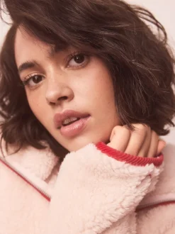 Next Rose/rouge motif cœurs - Polaire Borg à fermeture éclair New